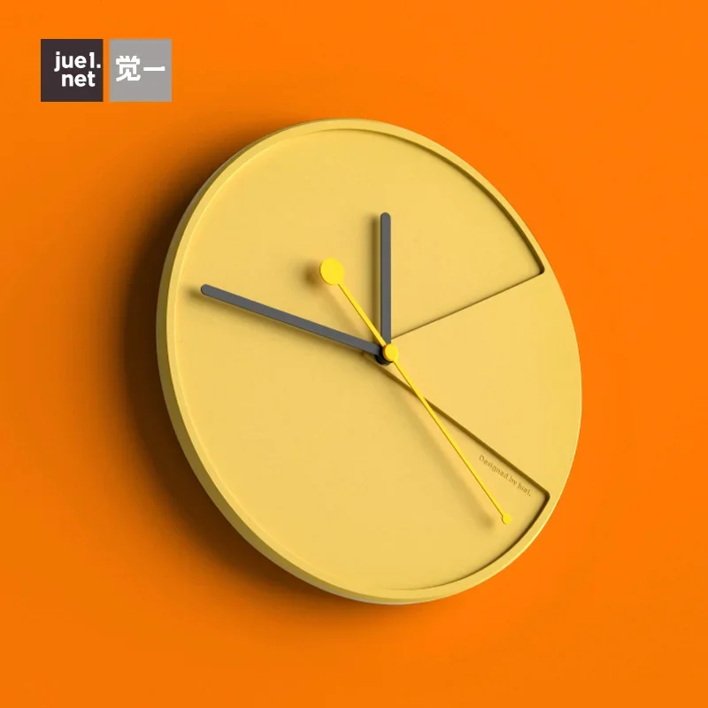 Cement Yellow Large Wall Clock Modern Design 3d Mute Wall Watches Home Decor Designer Watch Clock Mechanism Home Decoration GIft