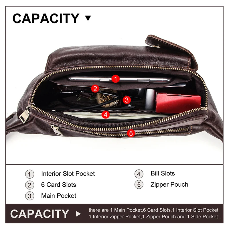 Waist Belt Bag Men Genuine Leather Packs Brand Organizer Travel Chest Phone Pocket Casual Fanny Pack Male