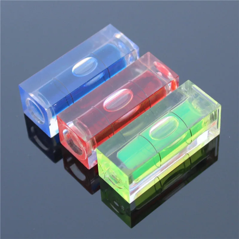 100pcs QASE 15*15*40mm Square Column Level spirit level bubble Water level indicator Tool Color Green Blue Red