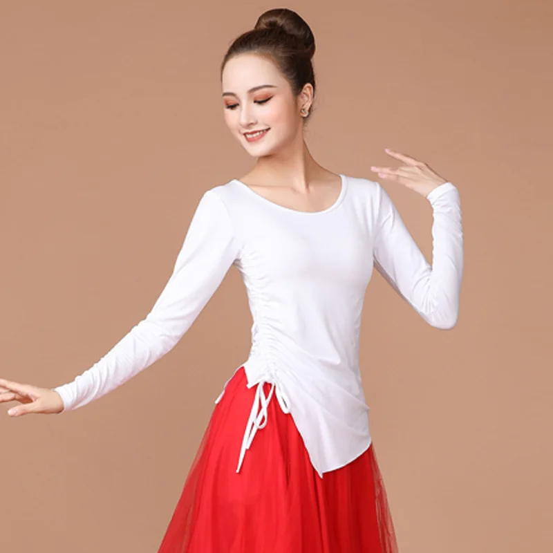 

Square dance costume top, women's long sleeved dance costume, modal dance costume, practice costume, autumn