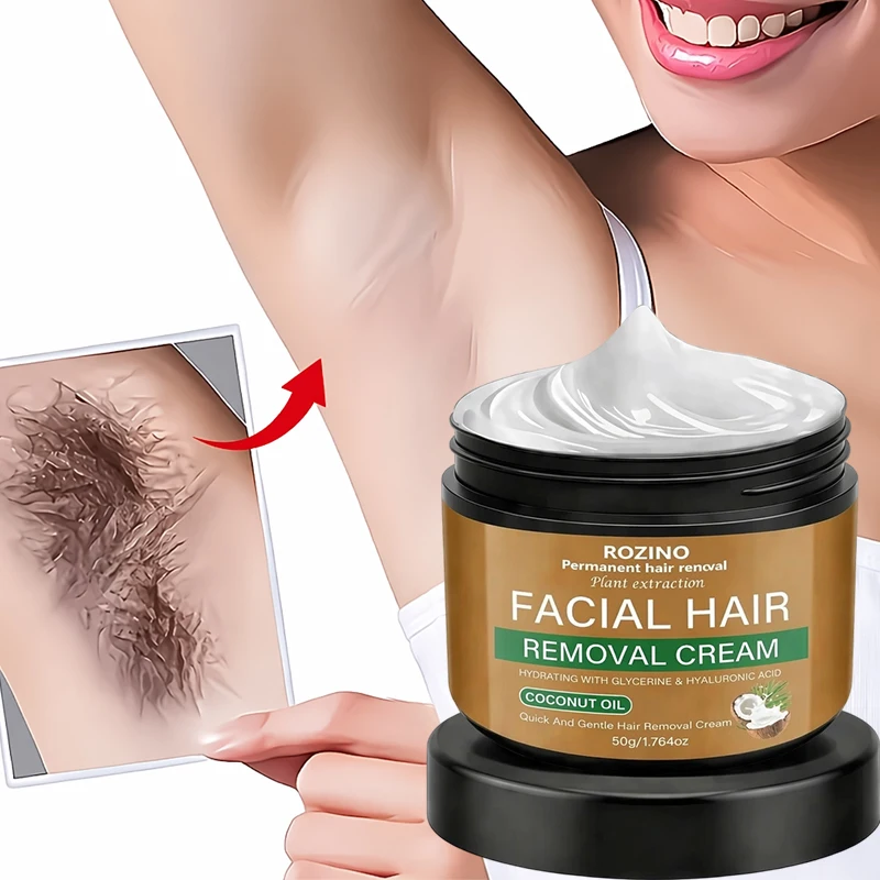 Coconut Oil Hair Removal Cream, Refreshing, Gentle and Non-Irritating, Quick Hair Removal in 5 Minutes, Painless, Clean and Thorough with No Residue, Suitable for Lip, Armpit, Leg, Arm, and Body Hair Removal