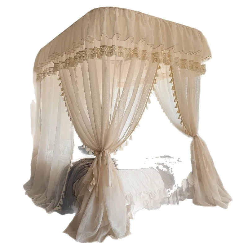 French court mosquito net lace princess wind bed mantle double bed curtain
