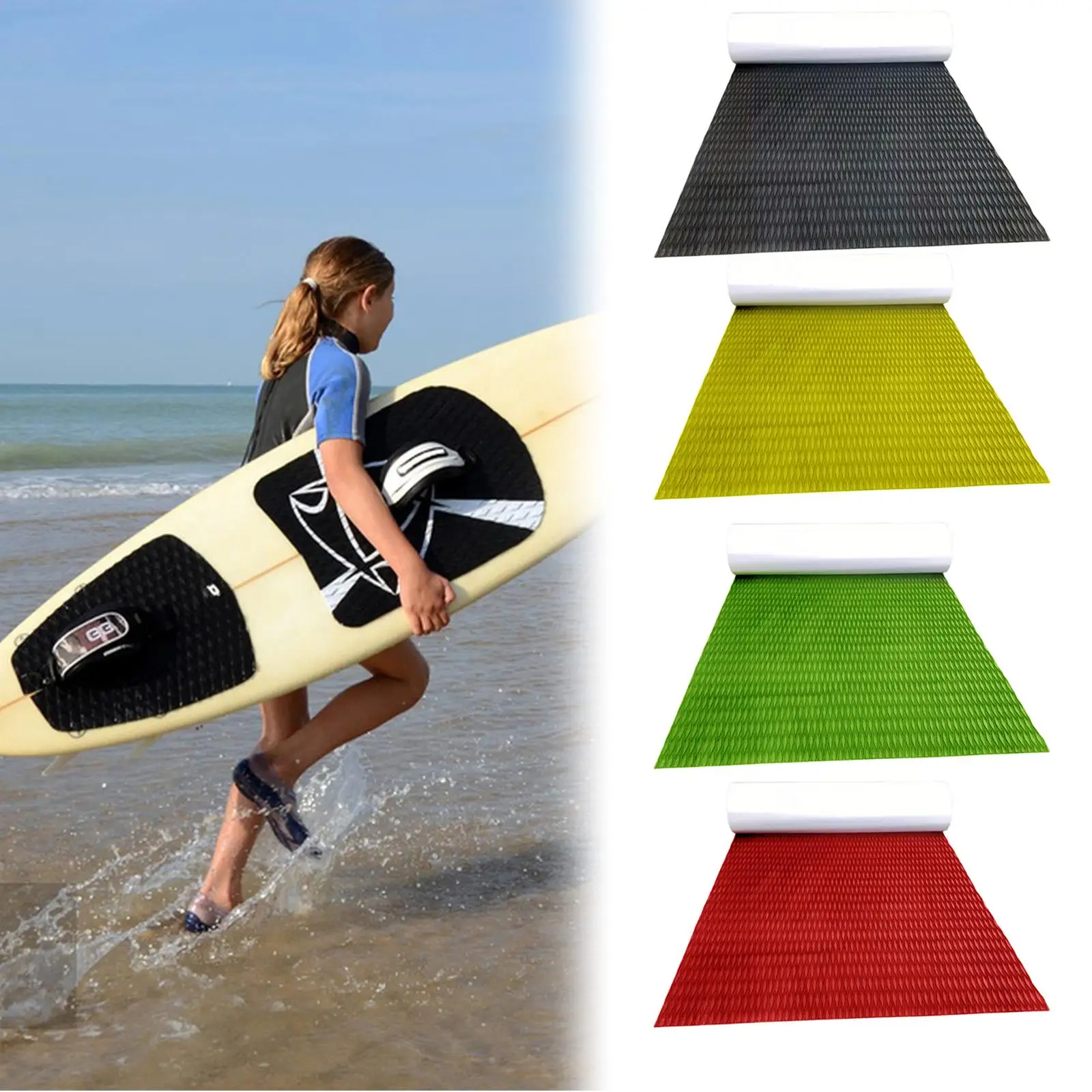 Surfboard Traction Pad Self Adhesive Multipurpose Boat Flooring Decking Sheet for Canoe Skateboard Yacht Kayak Skimboard