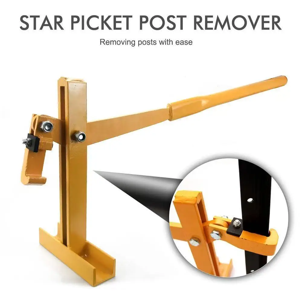 Yellow Multiple Purpose Post Extractors Post Lifter for Effortless Uprooting for Metal Plastic Compatible 800mm Length Tool