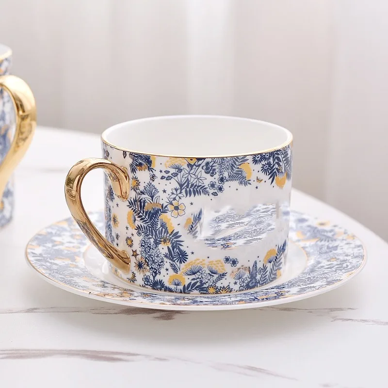 European Light Luxury Hydrangea Tea Set One Pot Two Cups Saucers Afternoon Tea Office Coffee view 4
