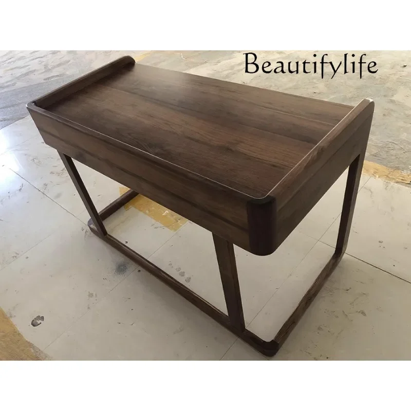 Q High-end beauty dresser North American black walnut makeup table mirror new Chinese modern simple dresser