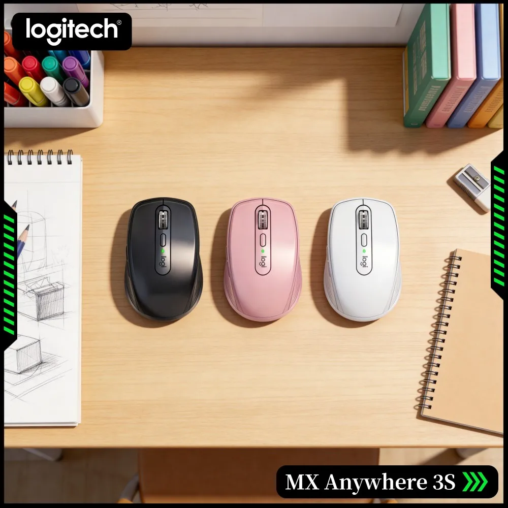 High-Performance MX Anywhere 3S - 8K DPI, Hyper-Scroll, Silent Click, Perfect For Thesis Writing & Campus Office Desk