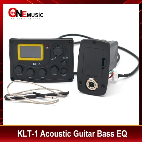 Imagen 1 del producto Ecualizador EQ de bajo para guitarra acústica KLT-1 de 4 bandas con pastilla de guitarra afinadora de procedimiento digital