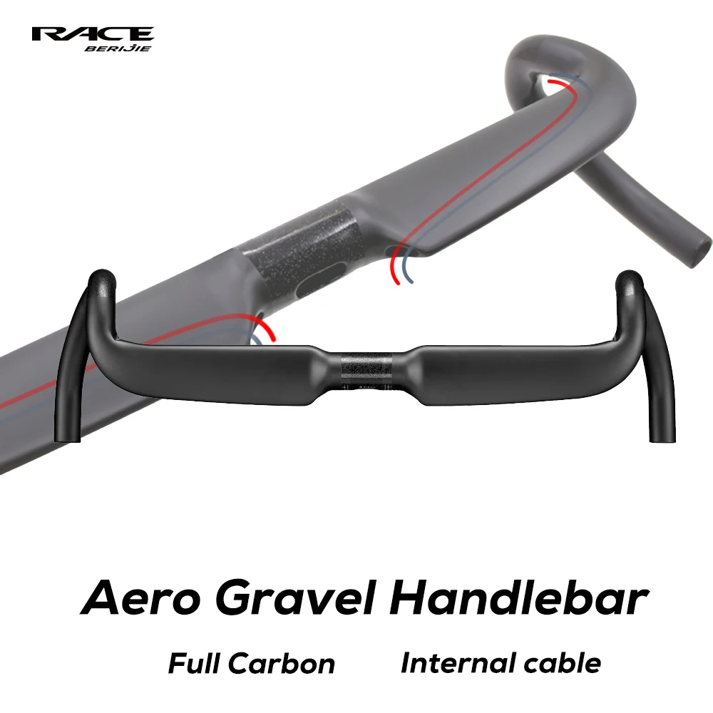 BERIJIE – guidon Aero gravier entièrement en carbone, câbles internes pour guidon de route, barre courbée pour vélo de course, 31.8x360/380/400/420mm