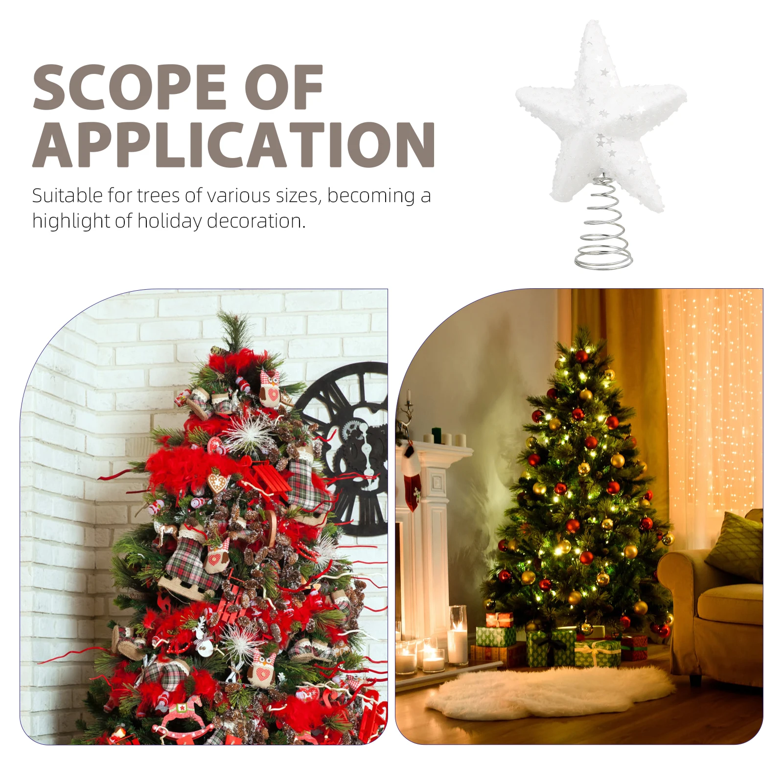 Christmas Tree Top Star Decoration Decorations Large Xmas LED Topper Small Household Man