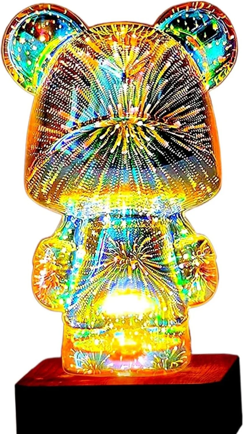 3D Firework Bear Colorful Bear Decor Light Gift for Him or Her, DAY GIFT, BIRTHDAY GIFT