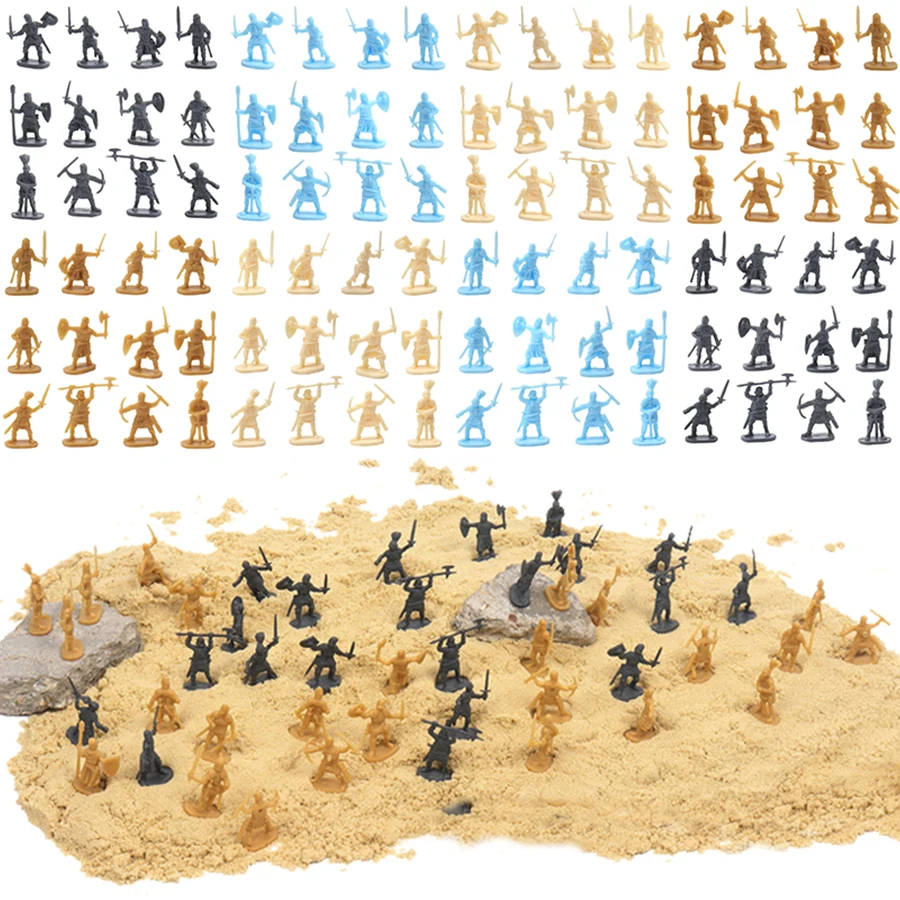 25/100 Piezas de Mini Figuras de Soldados Medievales para Juegos Militares, Simulación de Guerra, Colección de Amantes de la Historia, Artículos para Fiestas XJM