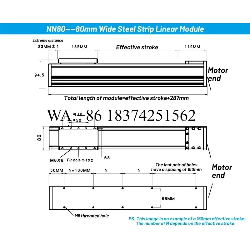 Wmwmnu 80mm Wide Fully Enclosed Linear Guide Ball Screw CNC Rail Motion Stage Slide Module for SFU1605 1610 Repeated Accuracy