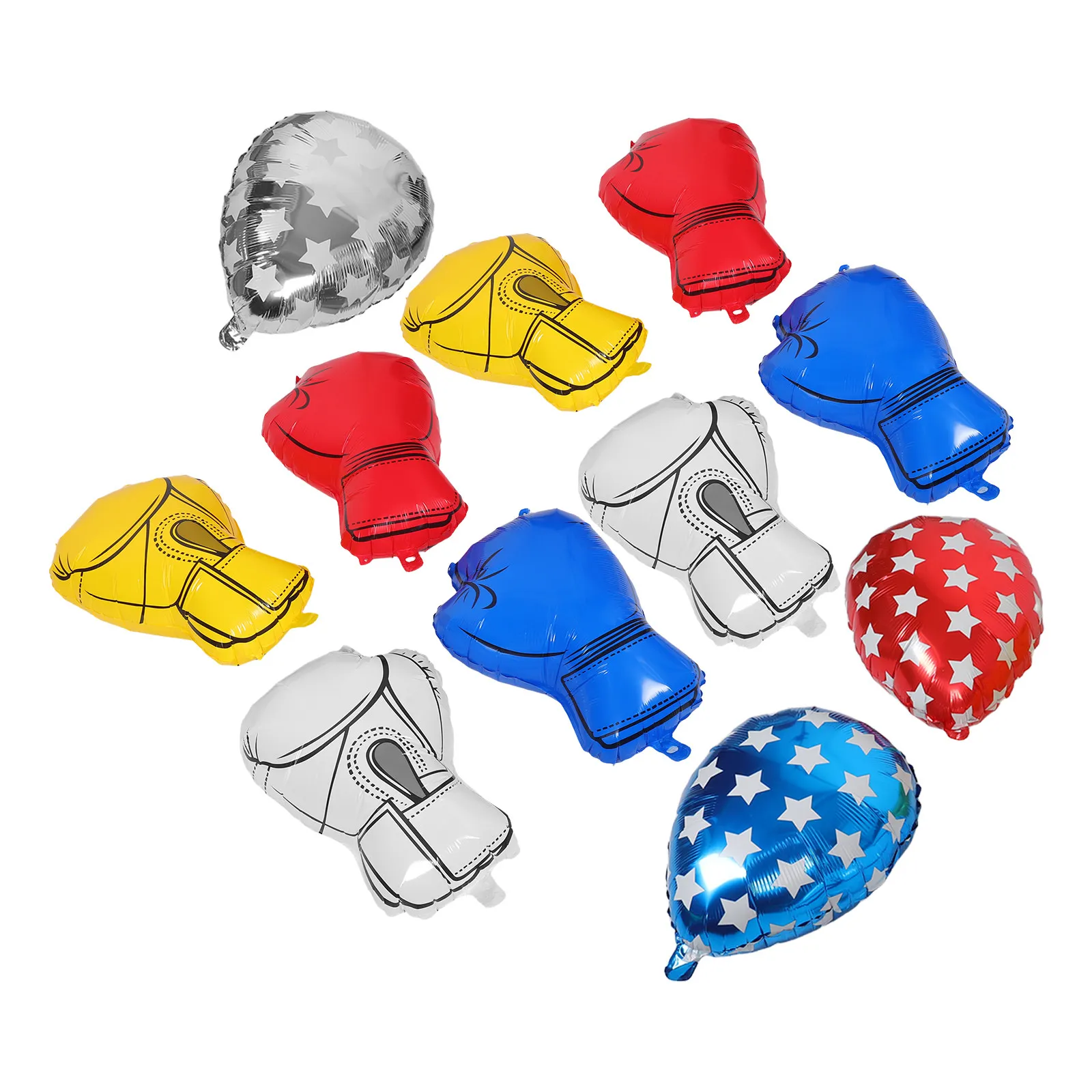 Boxing Party Balloons Punching Glove Foil Balloon Set for Sports Birthday Boxing Night Event Decorations
