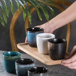 Japanese Ceramic TeaCup Stoneware Mug Soup Cup for Tea Ceremony Minimalist Style Hotel Home Decoration Heat-resistant Thickened