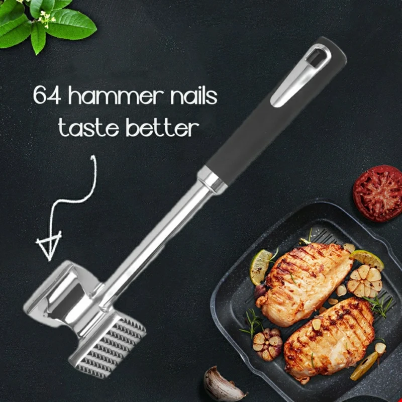 Gourmet Multi Sided Meat Tenderizer For Pounding Meats, Nuts, Shellfish, Hang Hole For Easy Storage, Hand Wash Durable 27 X 5Cm