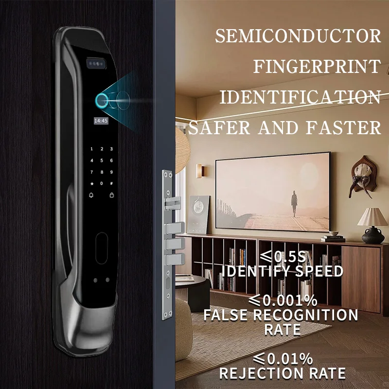 PHIPULO 3D Face Unlock Smart Door Lock Biometric Digital Lock Electronic Lock with Fingerprint Password Card Digital Door Lock