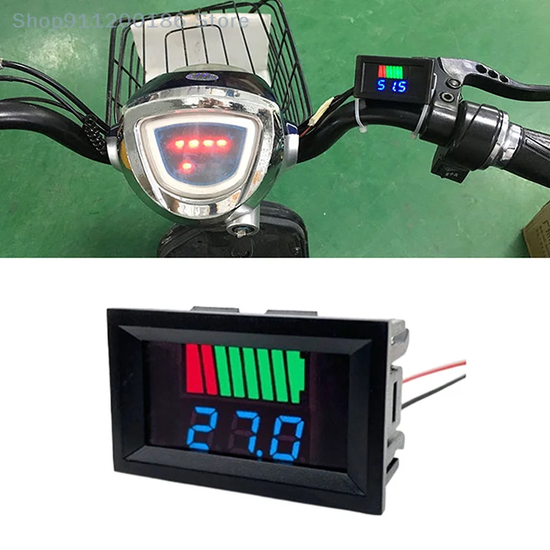 1 Pc Car Battery Charge Level Indicator 12/24/36/48/60V Lithium Battery Capacity Meter Tester Blue Display LED Tester Voltmeter