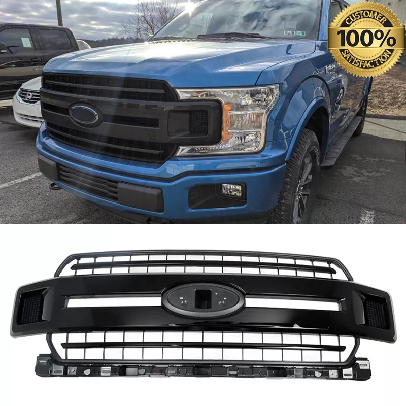 

SAIQINGSP Gloss Black Fit For Ford F-150 F150 2018-2020 Front Bumper Grille ABS Plastic Car Accessories Tools