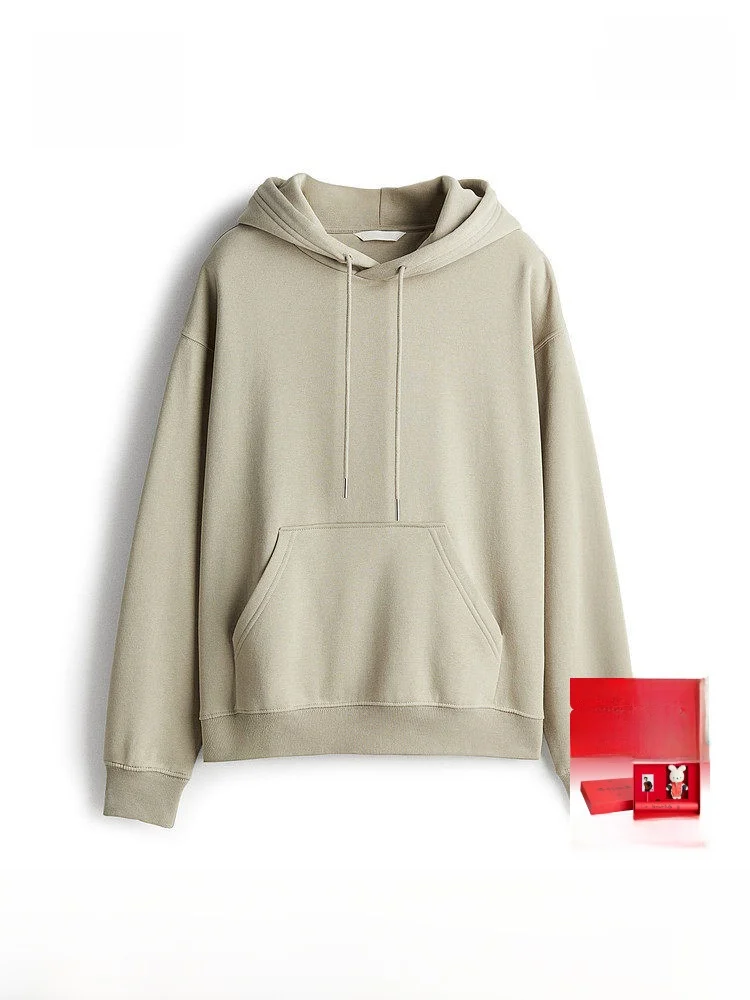 

Loose Long Sve Hoodie Women's Casual Comfortable Spring Faion H&M Cotton Polyester Blend Hooded Sweatirt