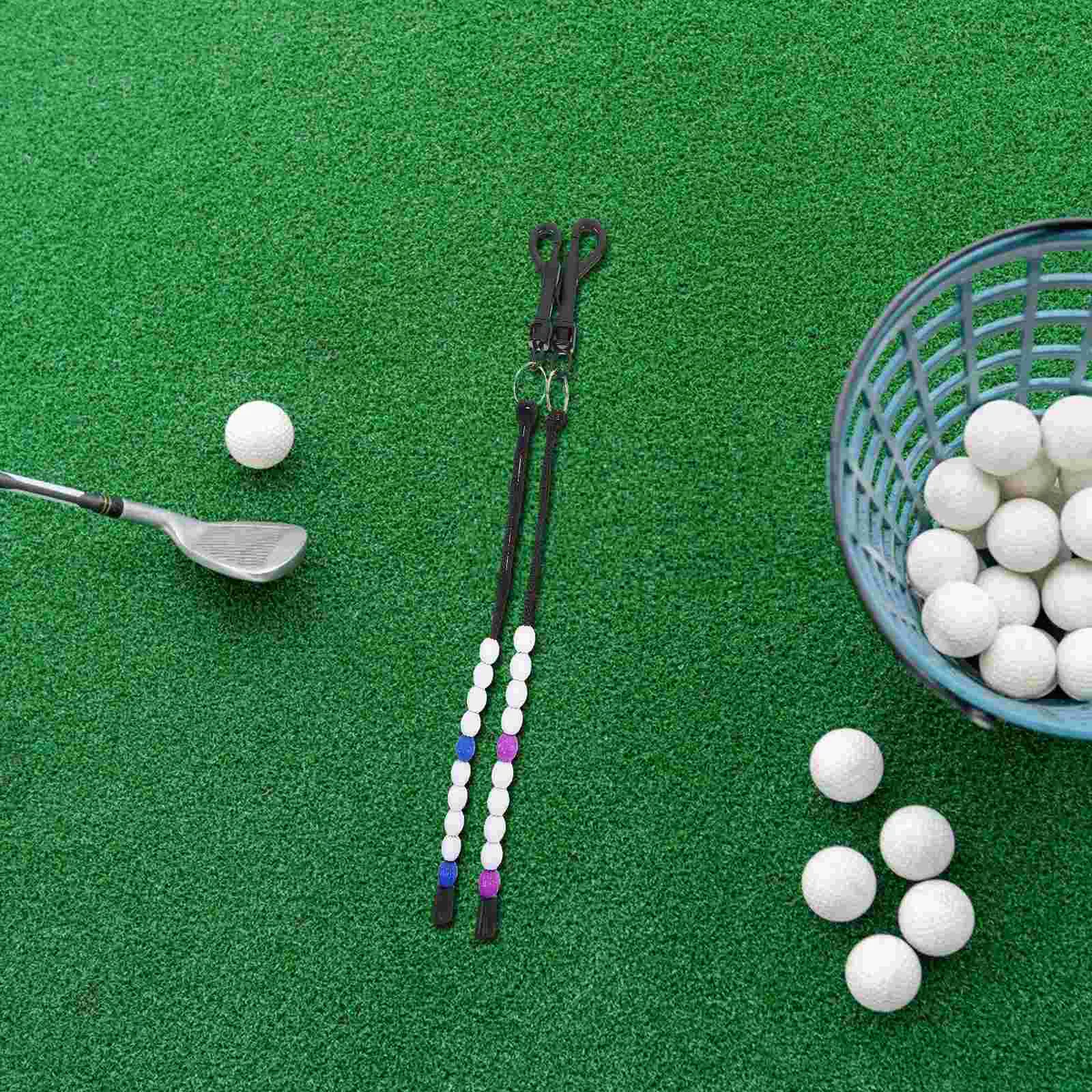 2 Pcs Golf Scorer Ball Golfing Scoring Bead Counters Accessory Supplies Portable Chain Nylon Outdoor