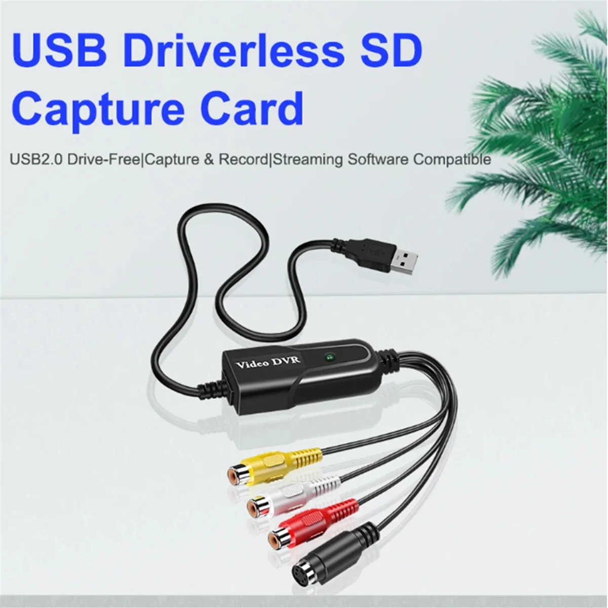 ConvertidorUSB 2,0 tarjeta de captura de vídeo AV RCA convertidor Digital a USB adaptador portátil Cable de vídeo para DV/TV DVD uso doméstico Win 7