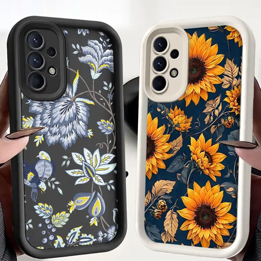 Etui na telefon Cartoon Sunflower do Samsung Galaxy A51 A15 A25 A53 A55 A52s A52 A54 A72 A35 Soft Shell A71 A73