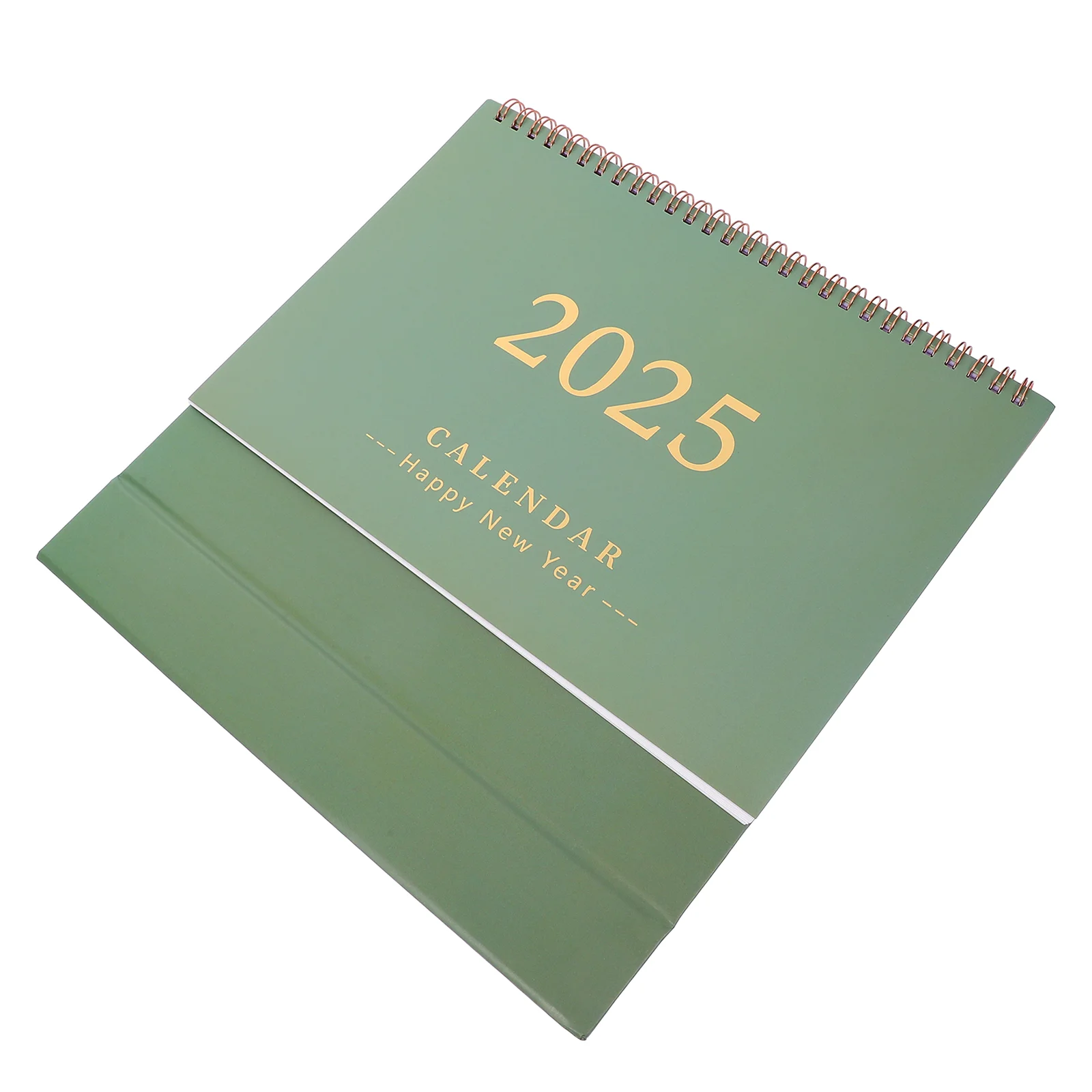 

2024 -2025 Monthly Calendar Desk Chinese Lunar Table Top Calender Dark Green Stand up Standing Office