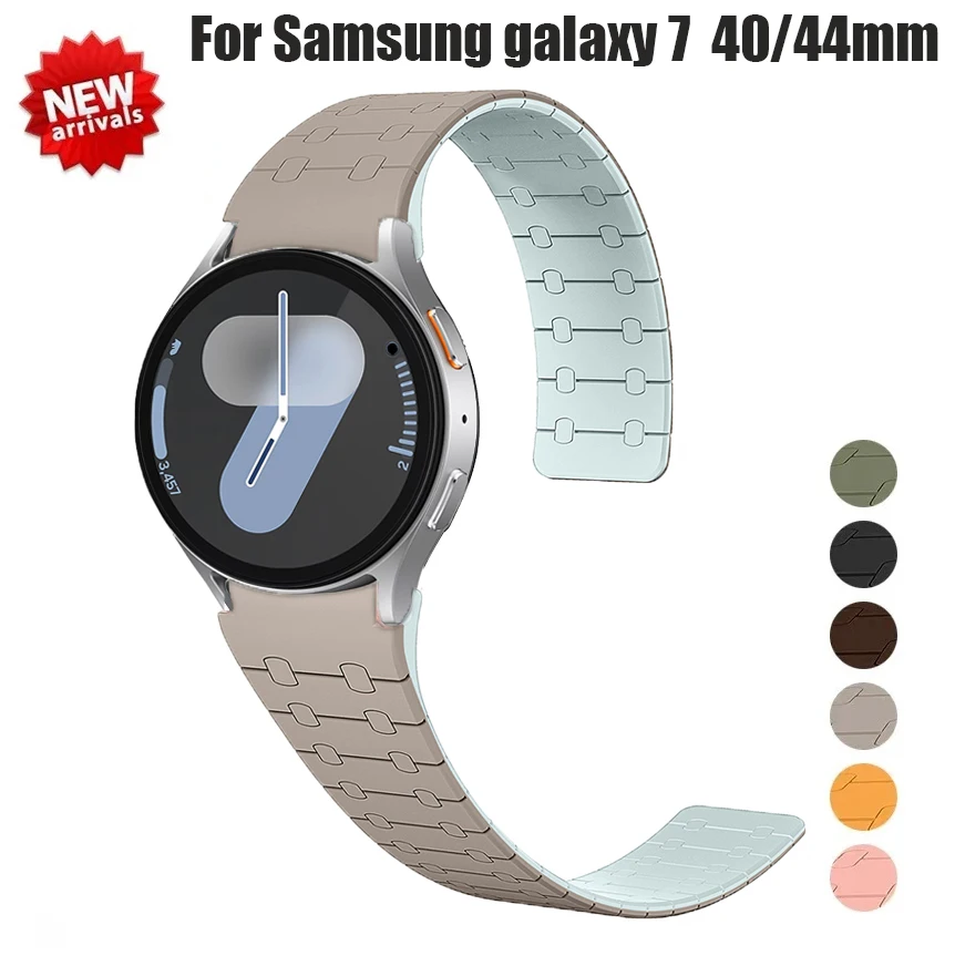 Magnetic Silicone Strap for Samsung Galaxy Watch7 44mm 40mm Sport Watchband 20mm Band Bracelet Galaxy Watch 6 Classic 43mm 47mm