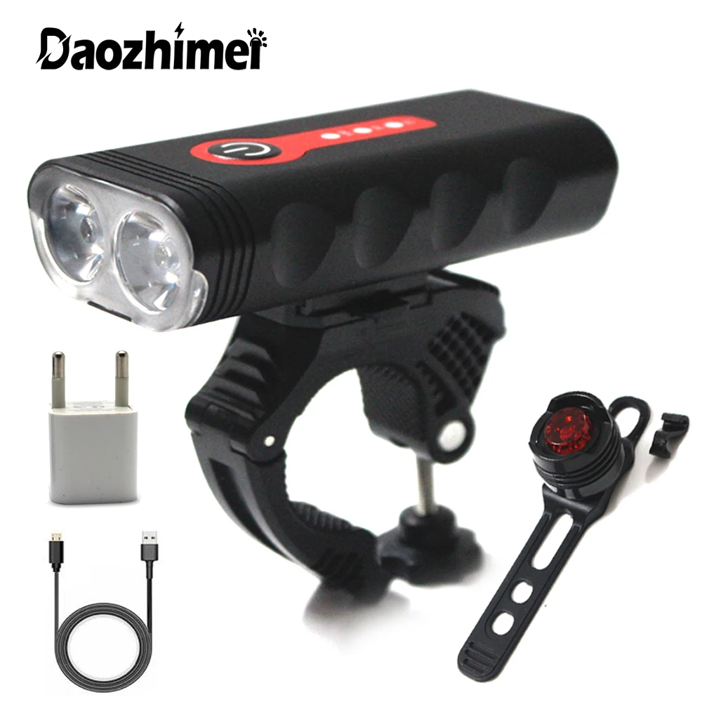 5200mAh LED Bicycle Light USB Rechargeable Mountain Waterproof torch Head Lights Taillight Bike Lamp Night safety Cycling Light