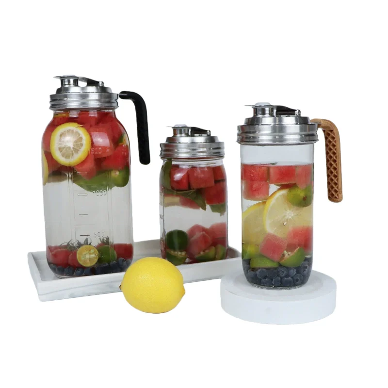 

Practical Stainless Steel Mason Jar Lids Ergonomic Handle Leakproof Wide Mouth Jar Cover Sealed Reusable Pour Spout Lid Bar