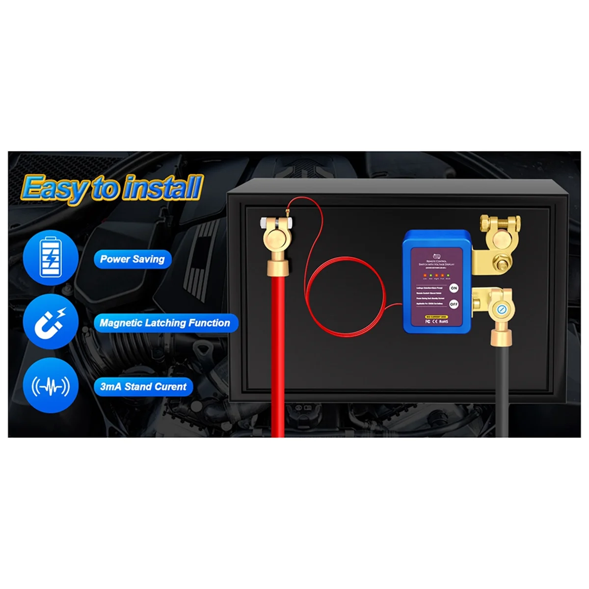 

2025+ Upgraded Power Cut-Off Switch Switch Battery Power Cut-Off Switch Anti-Leakage 12V 24V Car Battery Disconnect