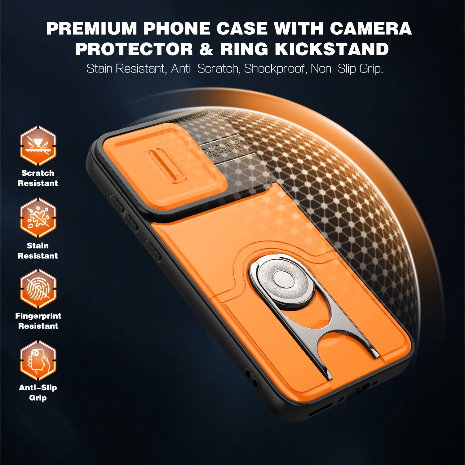 Coque de protection robuste de luxe avec support coulissant pour appareil photo pour OPPO RENO 14 13, Realme 16 15 14 Pro A5 A6 Find X9