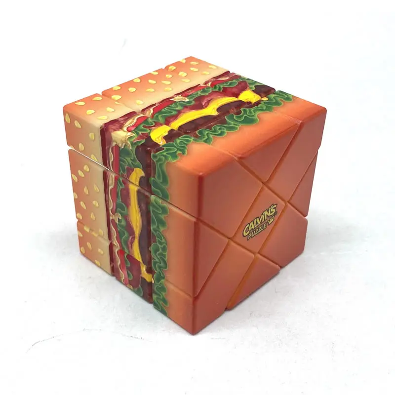 Yummy Golden Cheese Hamburger Fisher Magic Cube Calvin's Puzzles Speed Twisty Puzzle Brain Teasers Educational Toys