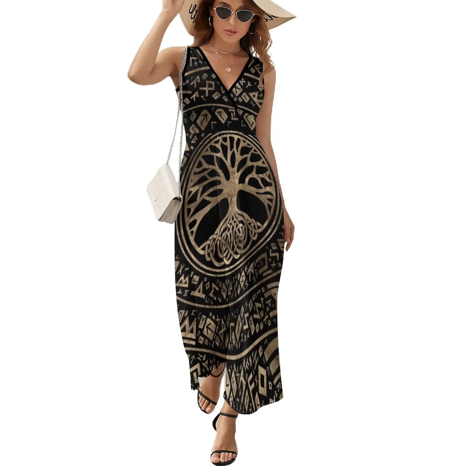 

Tree of life -Yggdrasil Runic Pattern Sleeveless Dress dresses women summer 2024 cute dress