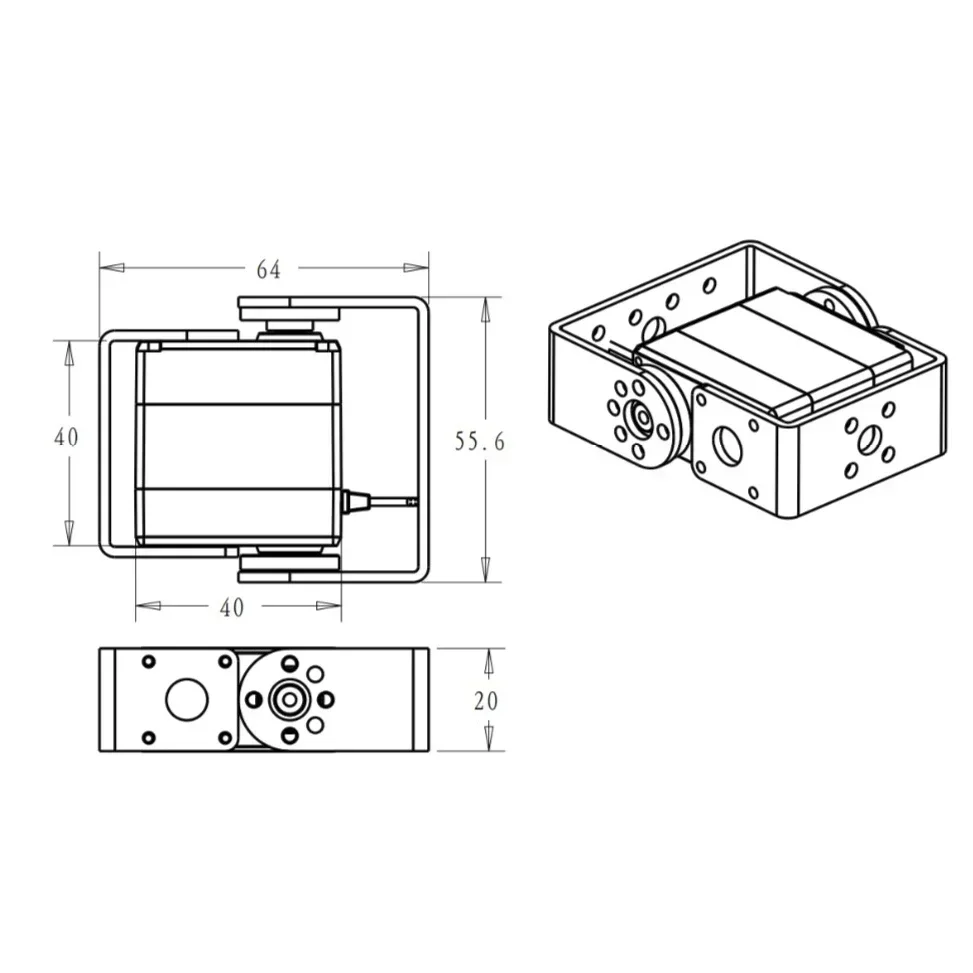2 pz RDS3225 25KG Coreless Servo Daul Albero RC Digtal Servo Full Metal Gear Braccio robotico impermeabile con montaggio a U