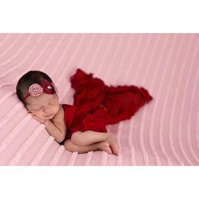 Soft Ruffle Baby Stretch Wrap - Newborn Photo Swaddle &Posing Fabric for Professional Photoshoots.ニューボーンフォトitems accessoire bébé