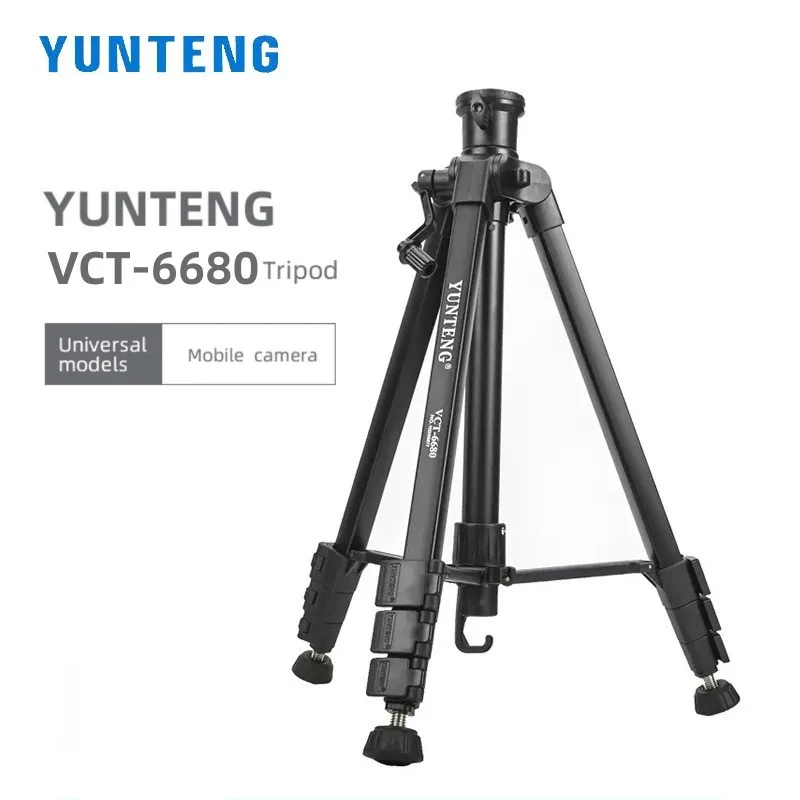 

YUNTENG VCT-6680 Universal Tripod for Digital Camera Mobile Phone Ball Head Extension Rod Cross Bar Photographic Lamp Accessory