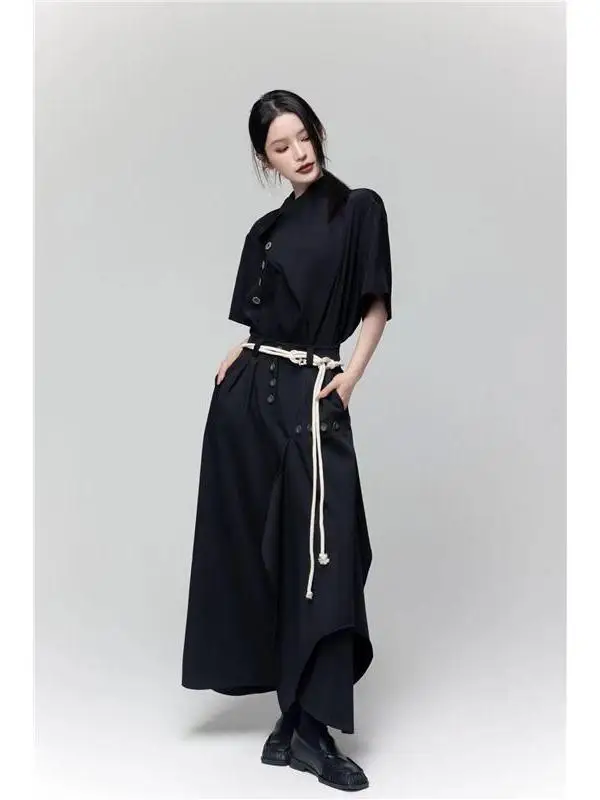 Loose Fit Ort Sve Irt New Chinese Sle Ex Retro Design Youth Faion Summer Casual Wear Stehkragen Regelmäßige Länge