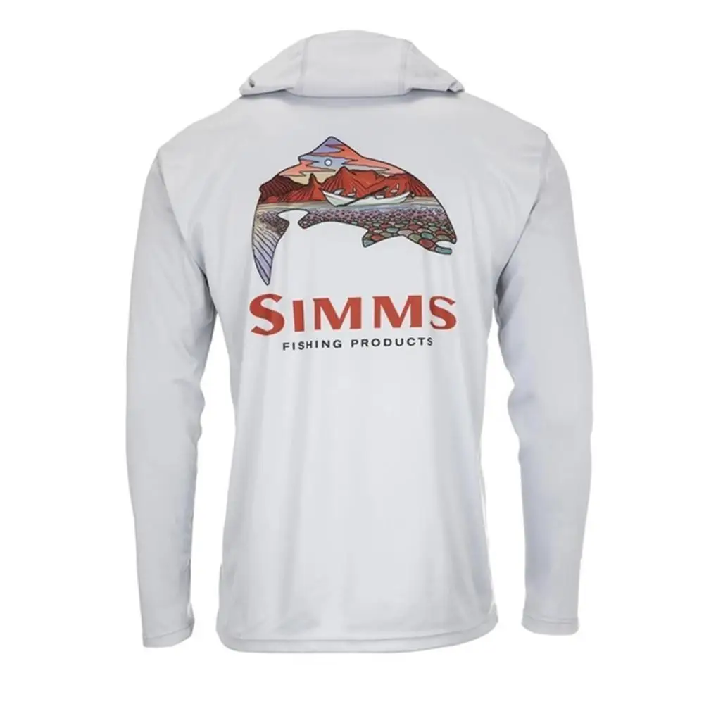 

2026 SIMMS Fishing Hoodie Long Sleeve Shirt Loose Fit UPF 50 Sun Protection Quick Dry Breathable Summer Lure Outdoor Apparel