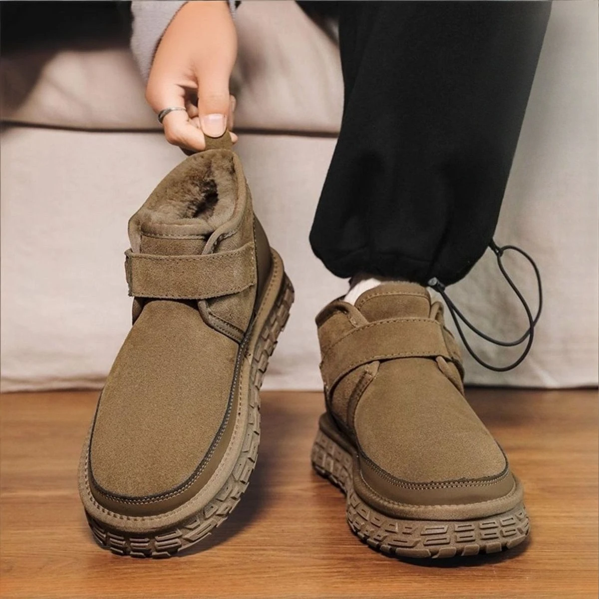 2026 Men Winter Snow Boots Warm Fur Lined Waterproof Outdoor Casual Shoes Thick Fleece Thermal Sport Boots