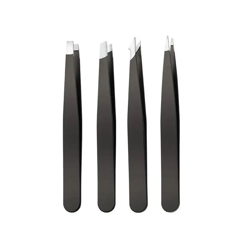 2/4-teiliges Pinzetten-Set aus Edelstahl mit Präzisionsspitzen, rutschfestem Griff, perfekt für die Augenbrauenformung und die Entfernung von Gesichtshaaren – Detail 5