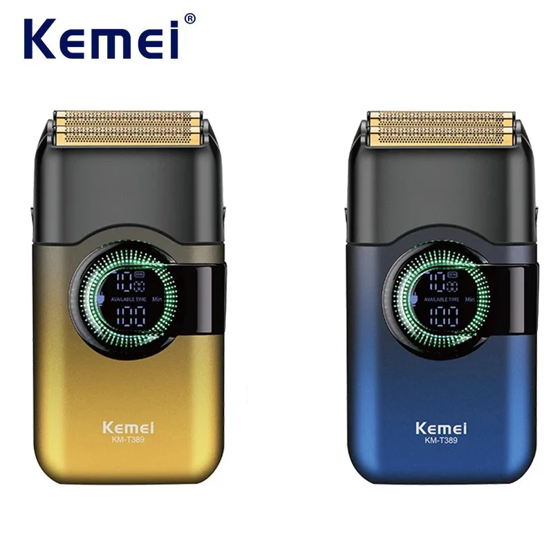 

Kemei Парикмахерские бритвы из фольги для мужчин, водонепроницаемая электрическая бритва для влажной и сухой уборки, беспроводной светодиодный дисплей, перезаряжаемый станок для бритья USB-C