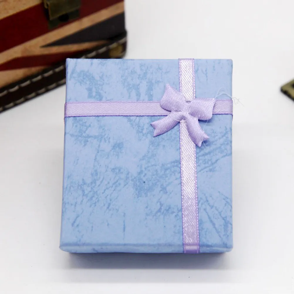 

Набор из 12 роскошных подарочных коробок для ювелирных изделий с бантом, компактные контейнеры для ожерелий, колец, серег, 3.5x2.8x1.2 дюйма