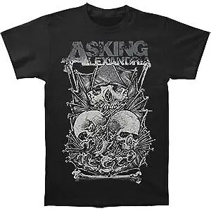 

Men's Asking Alexandria Skull Stack Slim Fit T-shirt Medium Black