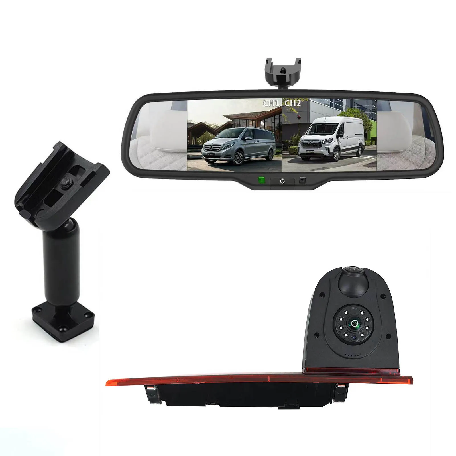 

Dual Lens Brake Light Reversing & Camera for 2016 Ford Transit Custom May AHD 720p +6.86" Mirror Monitor