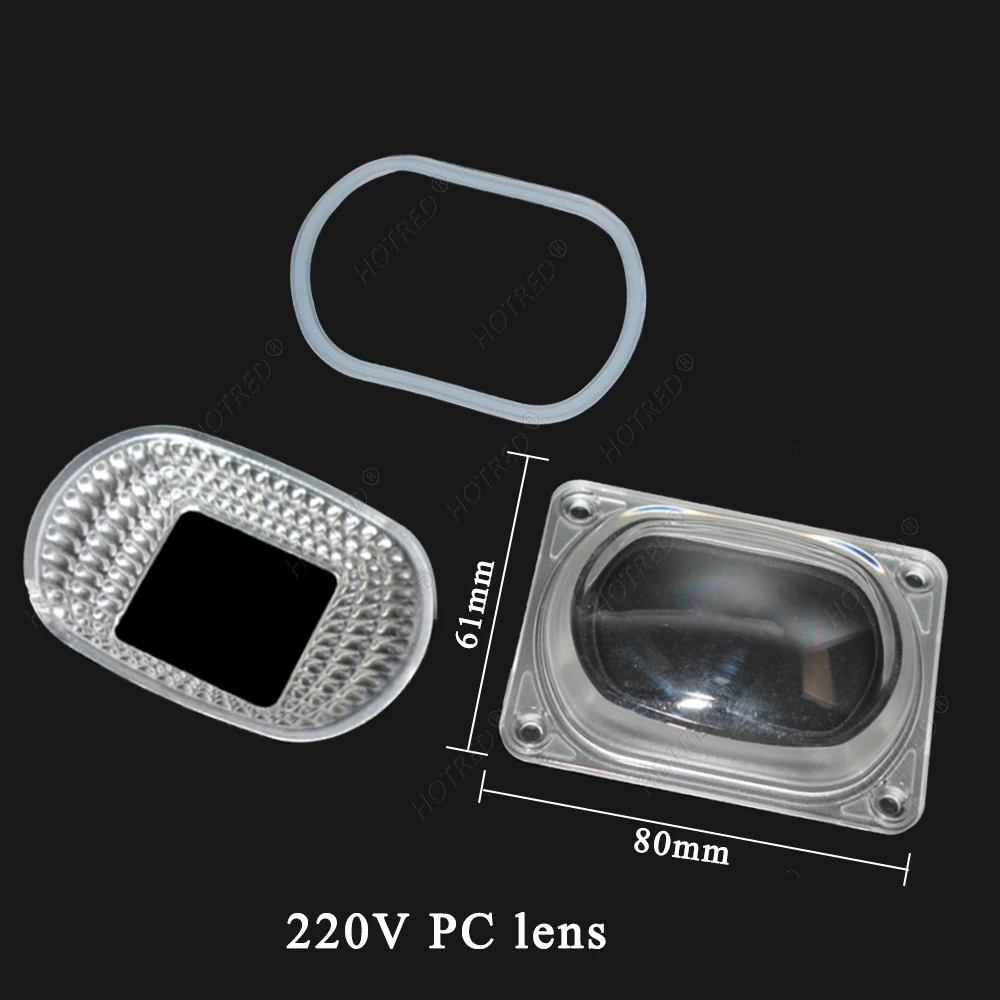 LED Lens Reflector For 20W 30W 50W 100W COB Chips Optical Glass 44mm 60/120Degree PC 220V Cover Lamp Waterproof Street Light DIY