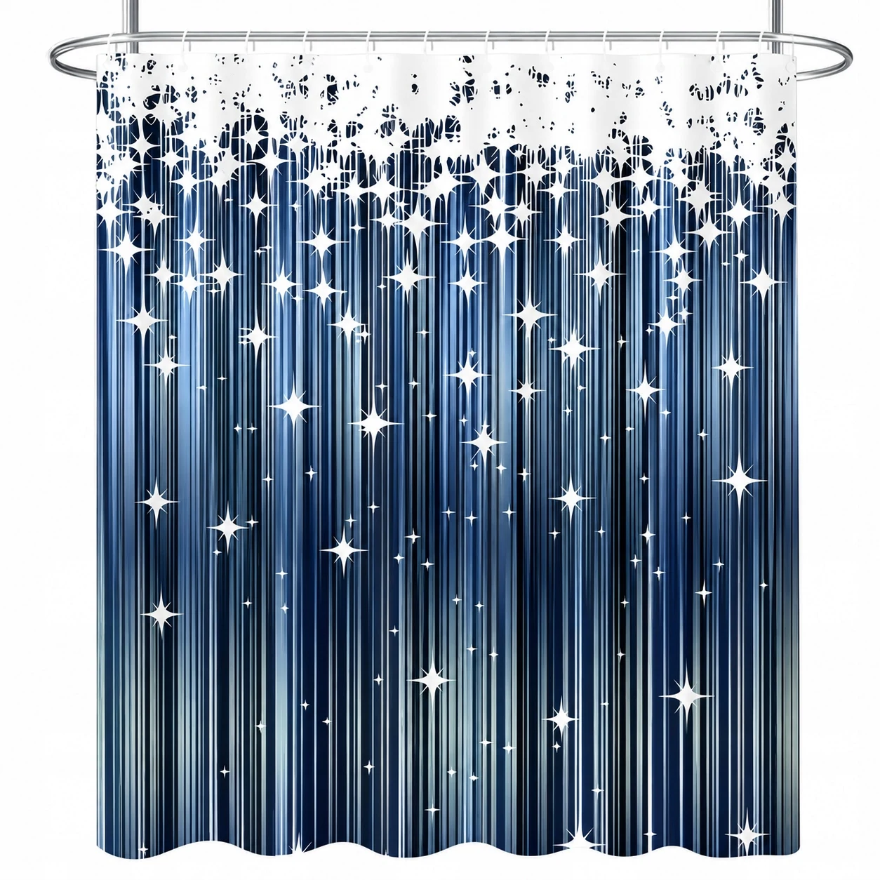 Rideau de douche textile pour baignoire avec douchette