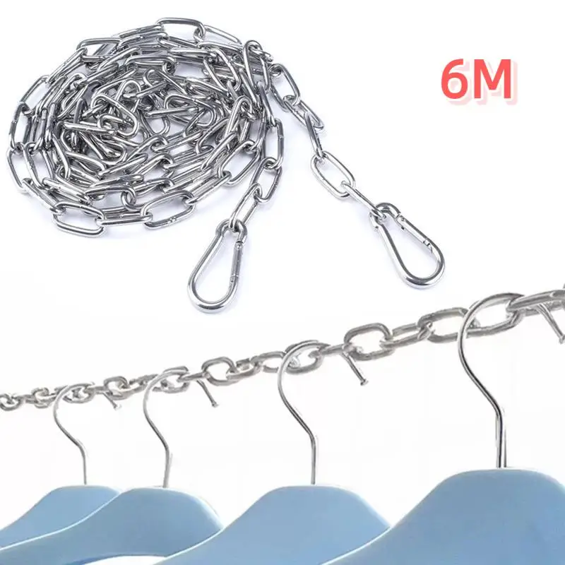 New 1/4/6M Stainless Steel Clothesline Chain Outdoor Drying Clothes Chain Balcony Rope Iron Chain Steel Wire Rope