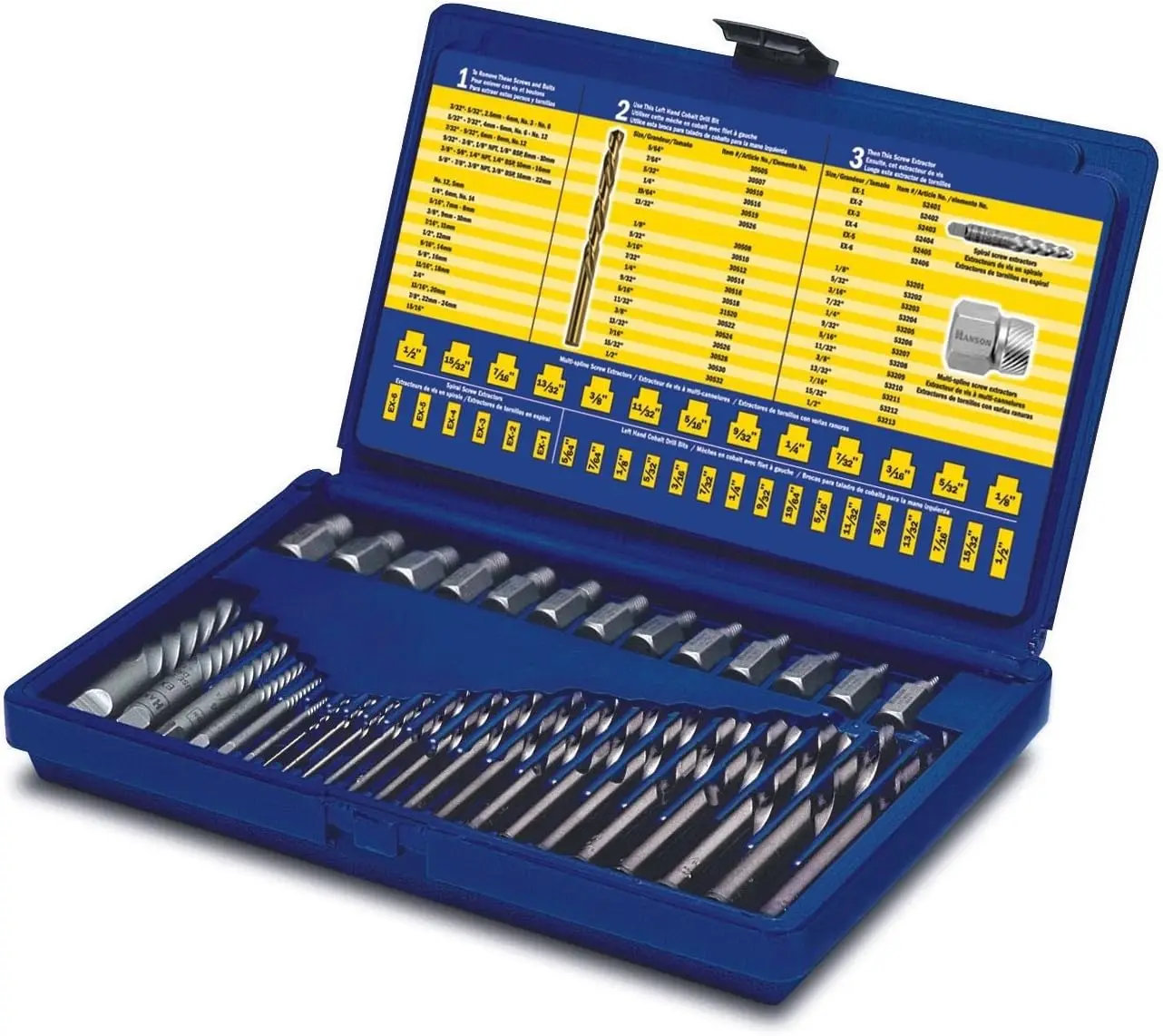 Tools Hanson Screw Extractor and Drill Bit Set, 35 Piece, 11135ZR